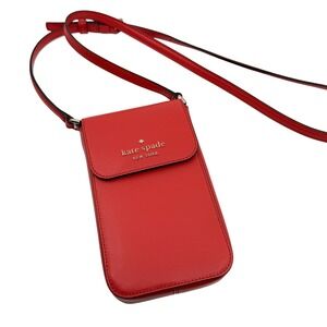 NEW Kate Spade BRADLEY Crossbody Phone‎ Bag PEBBLED LEATHER HEIRLOOM TOMATO